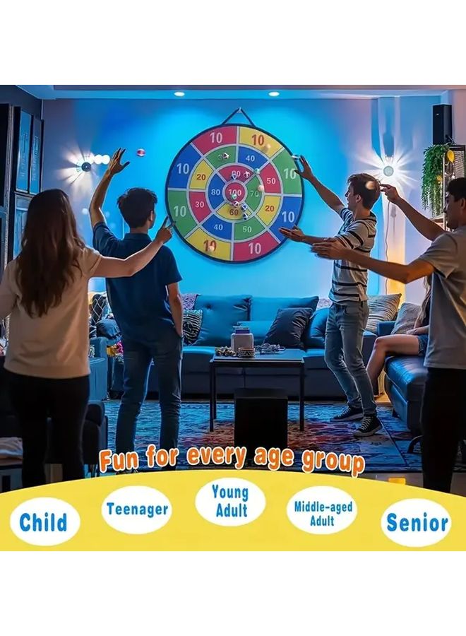 Small Dartboard Set with 6 Balls 29 Inch Colorful Sticky Darts for Kids Indoor Outdoor Family Bonding Hand Eye Coordination Gift - Image 4
