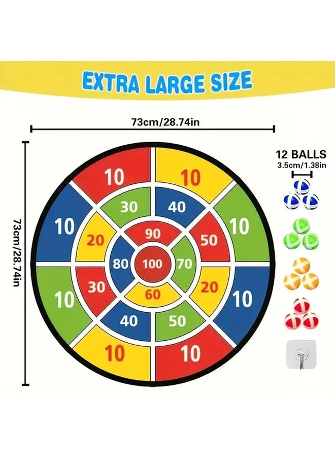 Small Dartboard Set with 6 Balls 29 Inch Colorful Sticky Darts for Kids Indoor Outdoor Family Bonding Hand Eye Coordination Gift - Image 2