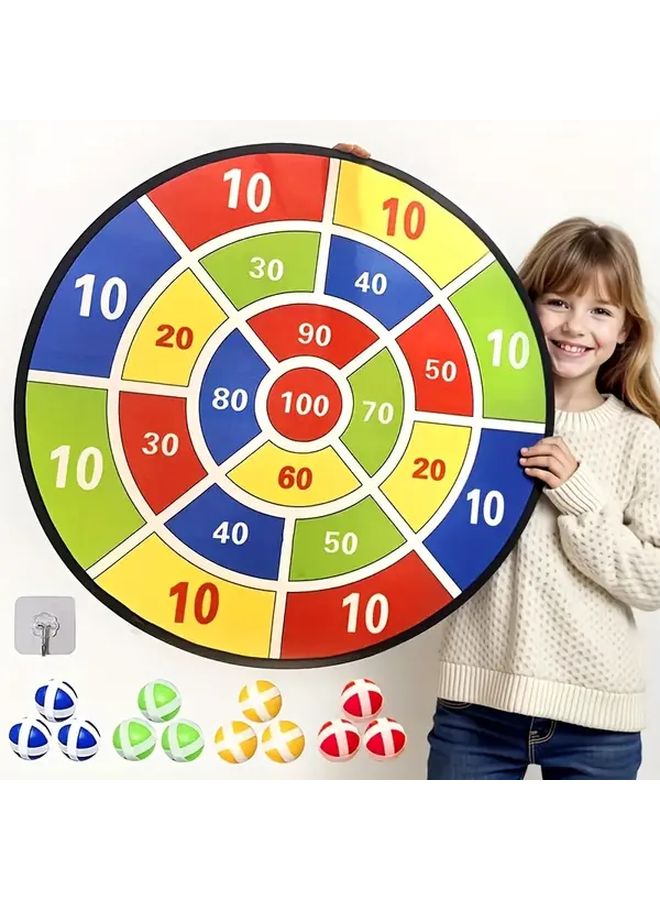 Small Dartboard Set with 6 Balls 29 Inch Colorful Sticky Darts for Kids Indoor Outdoor Family Bonding Hand Eye Coordination Gift - Image 3