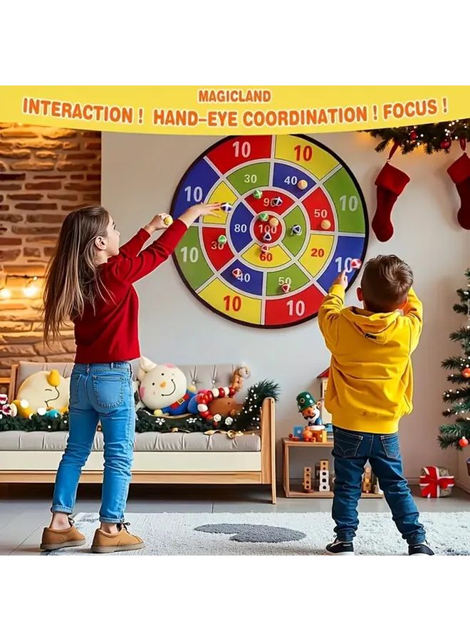 Small Dartboard Set with 6 Balls 29 Inch Colorful Sticky Darts for Kids Indoor Outdoor Family Bonding Hand Eye Coordination Gift - Image 5
