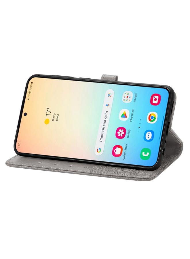 اس-توب جراب لهاتف Samsung Galaxy S25+ 5G، جراب هاتف جلدي منقوش بزهرة ماندالا - Image 4