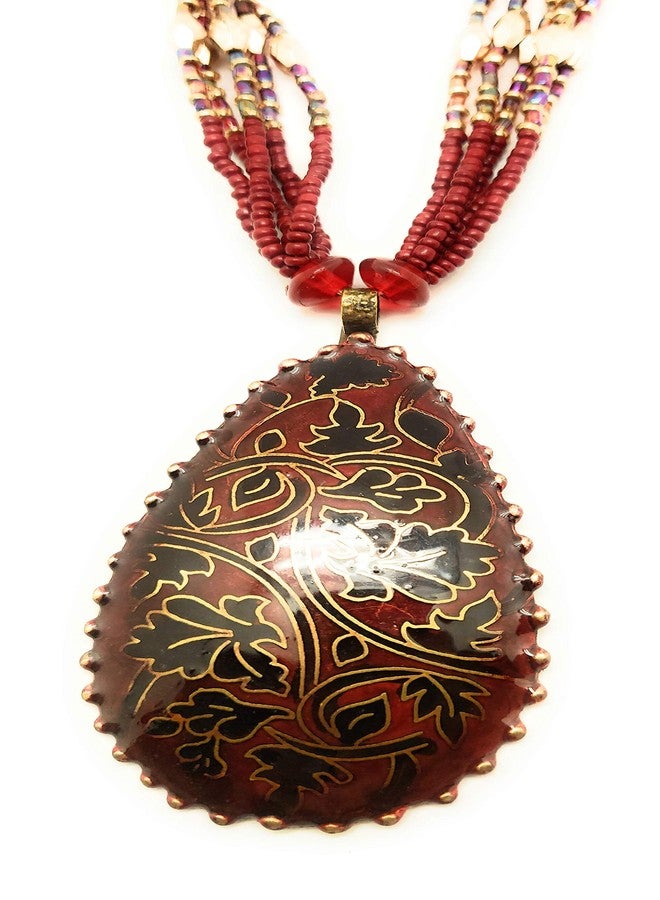 دي سي أيه قلادة نسائية من الزجاج الأحمر والنحاس من DCA (4327) - Image 2