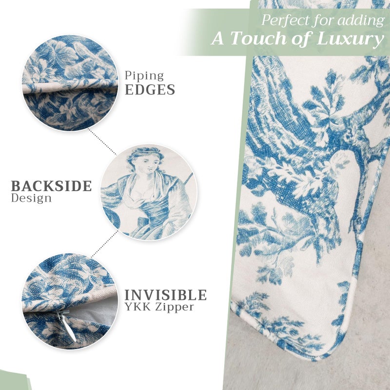 Maison d' Hermine Decorative Pillow Covers 18 x 18 Inch Square 100% Cotton Throw Pillow Covers with Invisible Zipper for Living Room Couch, Chair, Sofas, Bedroom, Home (The Miller - Denim) - Image 4