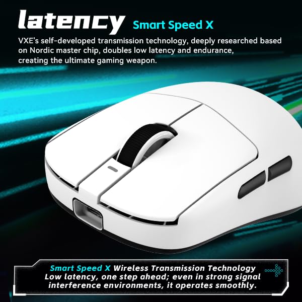ATK VXE Dragonfly R1 SE+ Wireless Gaming Mouse, 55g Lightweight, PAW3395 SE Sensor, Adjustable DPI, 2k Polling, 70 Hr Battery Life, Tri-Mode 2.4G/Bluetooth/Wired - Image 4