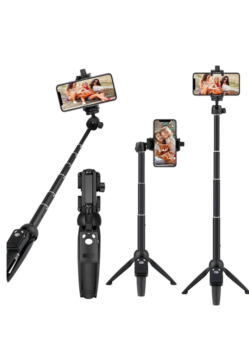 ELTRAZONE Selfie Stick Tripod, Portable 40 inch Aluminum Alloy Extendable Phone Tripod with Bluetooth Remote, Compatible with iPhone 15 14 13 Samsung Huawei (ELT-TR-1A) - Image 1