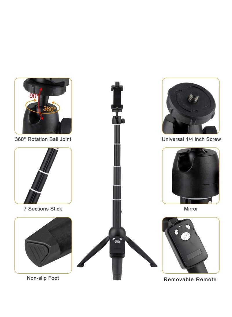 ELTRAZONE Selfie Stick Tripod, Portable 40 inch Aluminum Alloy Extendable Phone Tripod with Bluetooth Remote, Compatible with iPhone 15 14 13 Samsung Huawei (ELT-TR-1A) - Image 3