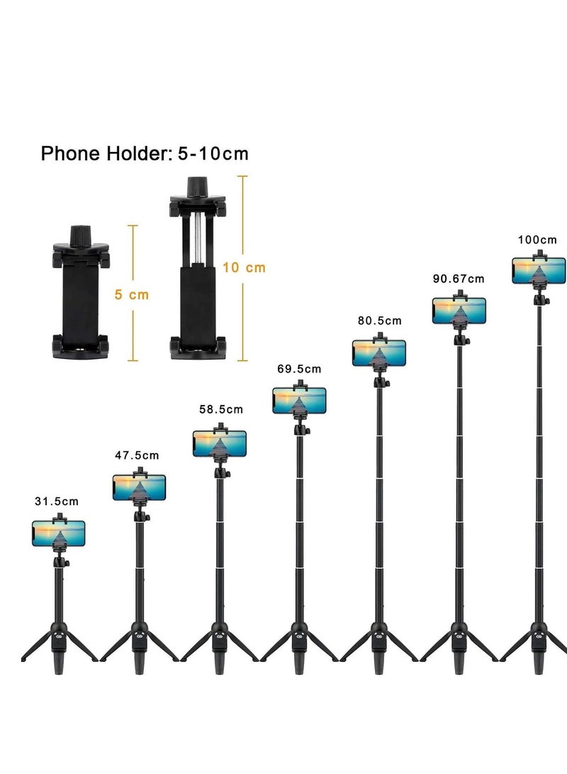 ELTRAZONE Selfie Stick Tripod, Portable 40 inch Aluminum Alloy Extendable Phone Tripod with Bluetooth Remote, Compatible with iPhone 15 14 13 Samsung Huawei (ELT-TR-1A) - Image 2
