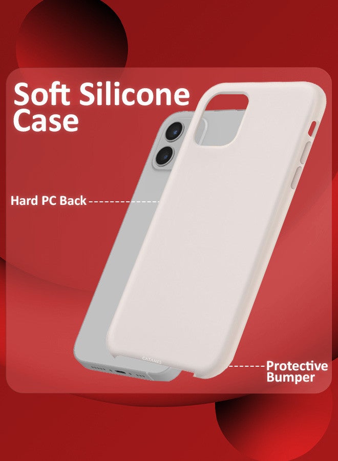 CATANES [for iPhone 12 Pro Max] Silicone Case Shockproof Protective Case Anti Scratch Smooth Case Cover/White - Image 2