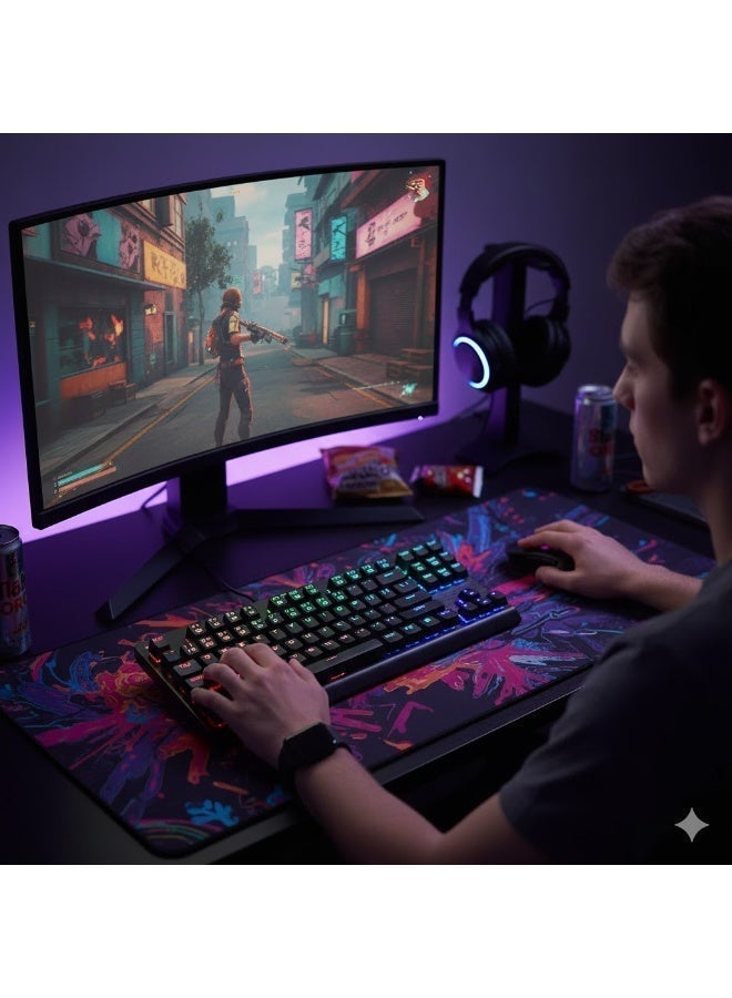 RGB Mechanical Gaming Keyboard with Rainbow Backlight, Tenkeyless Wired Design, Hot-Swappable DIY Switches, Aluminum Alloy Panel, Double-Shot Keycaps, Spill-Resistant for Gaming and Typing WITH BLUE SWITCHERS - Image 3