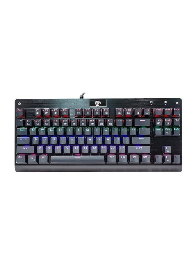 RGB Mechanical Gaming Keyboard with Rainbow Backlight, Tenkeyless Wired Design, Hot-Swappable DIY Switches, Aluminum Alloy Panel, Double-Shot Keycaps, Spill-Resistant for Gaming and Typing WITH BLUE SWITCHERS - Image 2