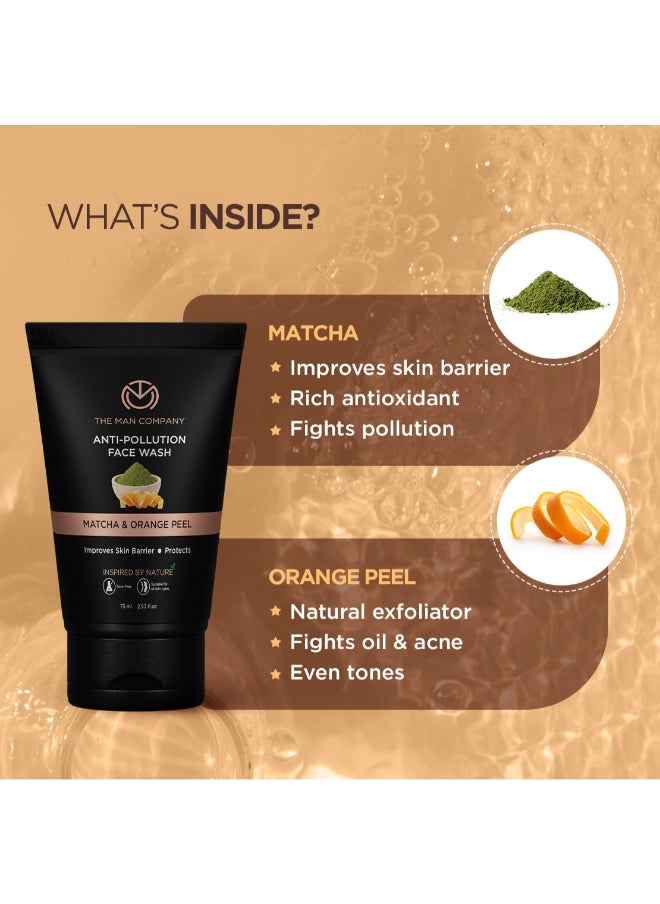 The Man Company - Anti-Pollution Face Wash With Matcha And Orange Peel For Deep Pore Cleansing – 100Ml - Image 1