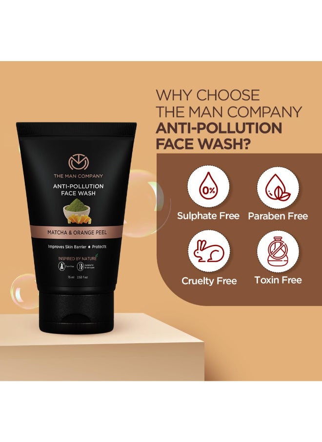 The Man Company - Anti-Pollution Face Wash With Matcha And Orange Peel For Deep Pore Cleansing – 100Ml - Image 1