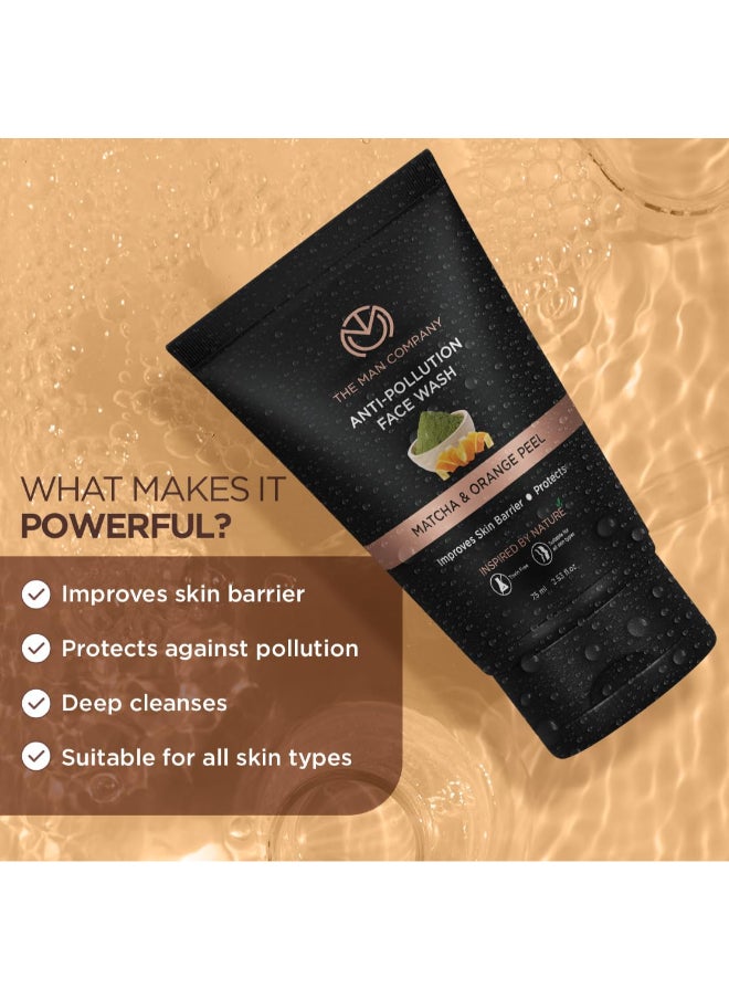 The Man Company - Anti-Pollution Face Wash With Matcha And Orange Peel For Deep Pore Cleansing – 100Ml - Image 1