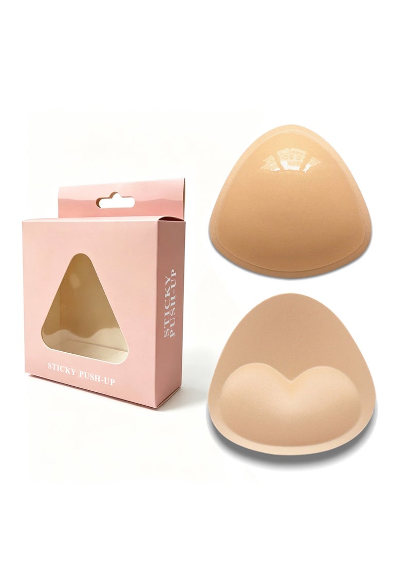 DEYVI Sticky Push Up Pads  Silicone Bra Stick On Bra Adhesive Bra Nipple Covers Breast Shaper Bra Inserts Waterproof Soft Padding for Weddings Sports Swimsuits and Bikinis - Image 1