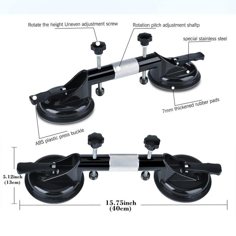 NIKTION 2 Pack Seamless Seam Setter Vacuum Suction Cups Granite Seam Setter Adjustable Suction Cup Stone Seam Setter Professional Countertop Installation Tool for Granite Marble Slab ect - Image 2
