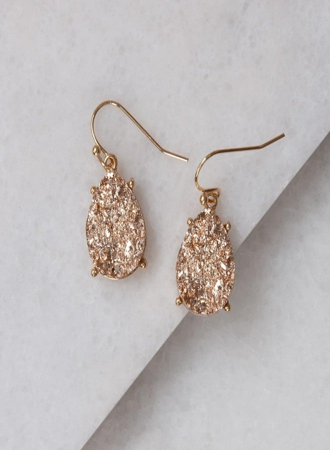 هامبل شيك نيويورك أقراط متدلية مطلية بالذهب للنساء - أقراط متدلية على شكل دمعة مطلية بالذهب - أقراط متدلية بوهيمية مرصعة بأحجار دروزي للنساء - أقراط متدلية بوهيمية لامعة مرصعة بأحجار دروزي صناعية - Image 3