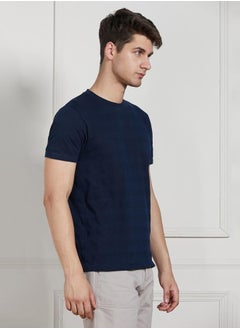 Dennis Lingo Regular Fit Dark Blue Cotton T-Shirt Crew Neck  - Image 5