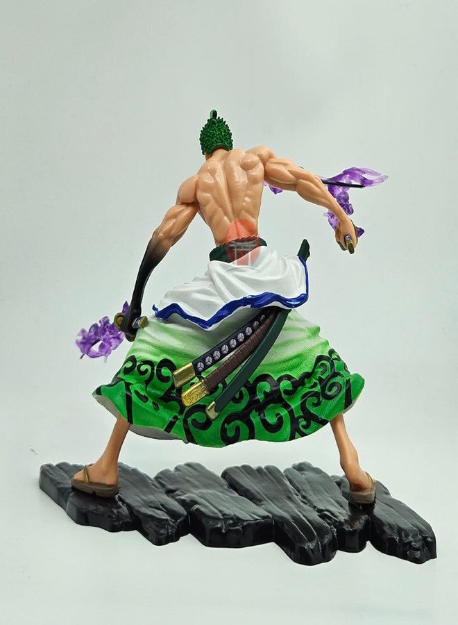 Realmkart Zoro Wano Kuni Action Figure 17cm One Piece Anime Statue with 3 Swords, Removable Accessories & Energy Effects | One Piece Collectible Figurine for Zoro Anime Fans & Collectors - Image 5