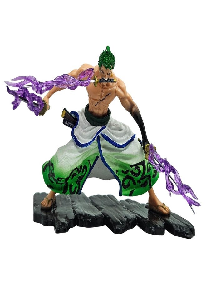 Realmkart Zoro Wano Kuni Action Figure 17cm One Piece Anime Statue with 3 Swords, Removable Accessories & Energy Effects | One Piece Collectible Figurine for Zoro Anime Fans & Collectors - Image 1