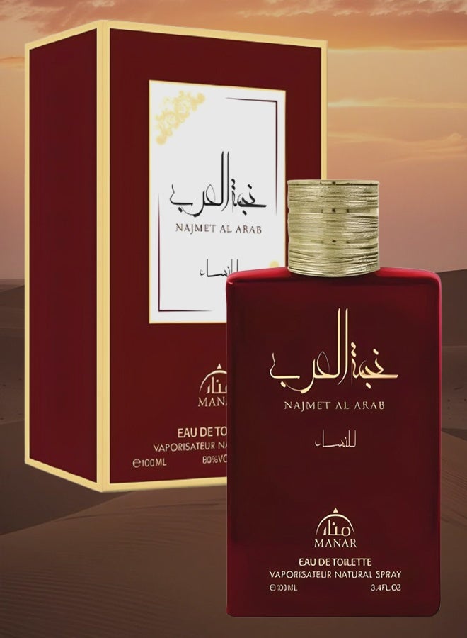 manar 5 Pieces Najmet Al Arab Perfume For Women 100ml EDT - Image 2