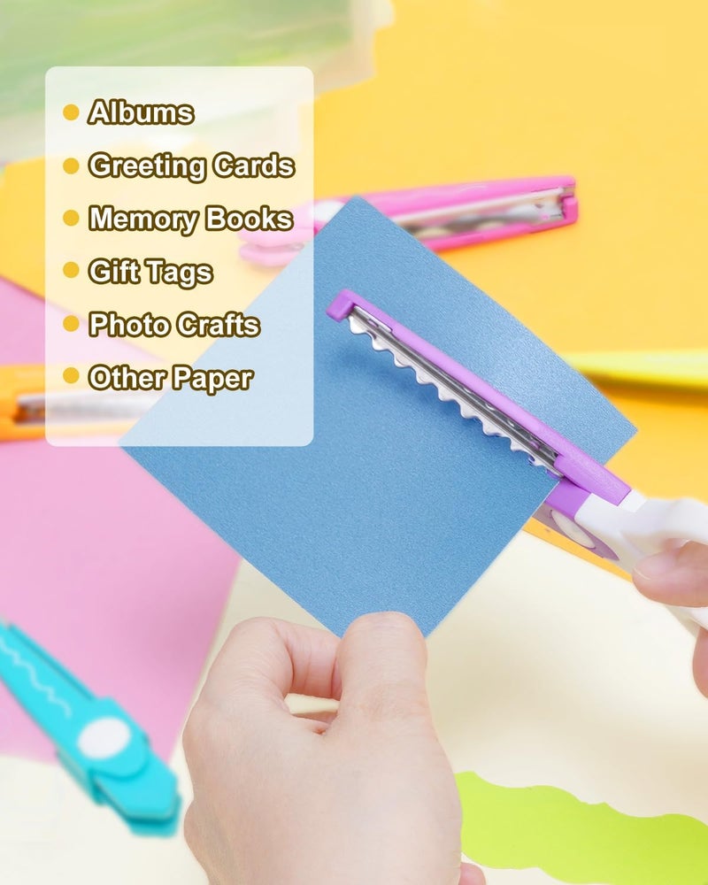 UCEC Decorative Paper Scissors Set, 5 Pairs Zig Zag Edges With Portable Organizing Container, Great for DIY Wavy Cutting, Crafts, Scrapbooking, Paper Quilling and Kid's Designs - Image 5