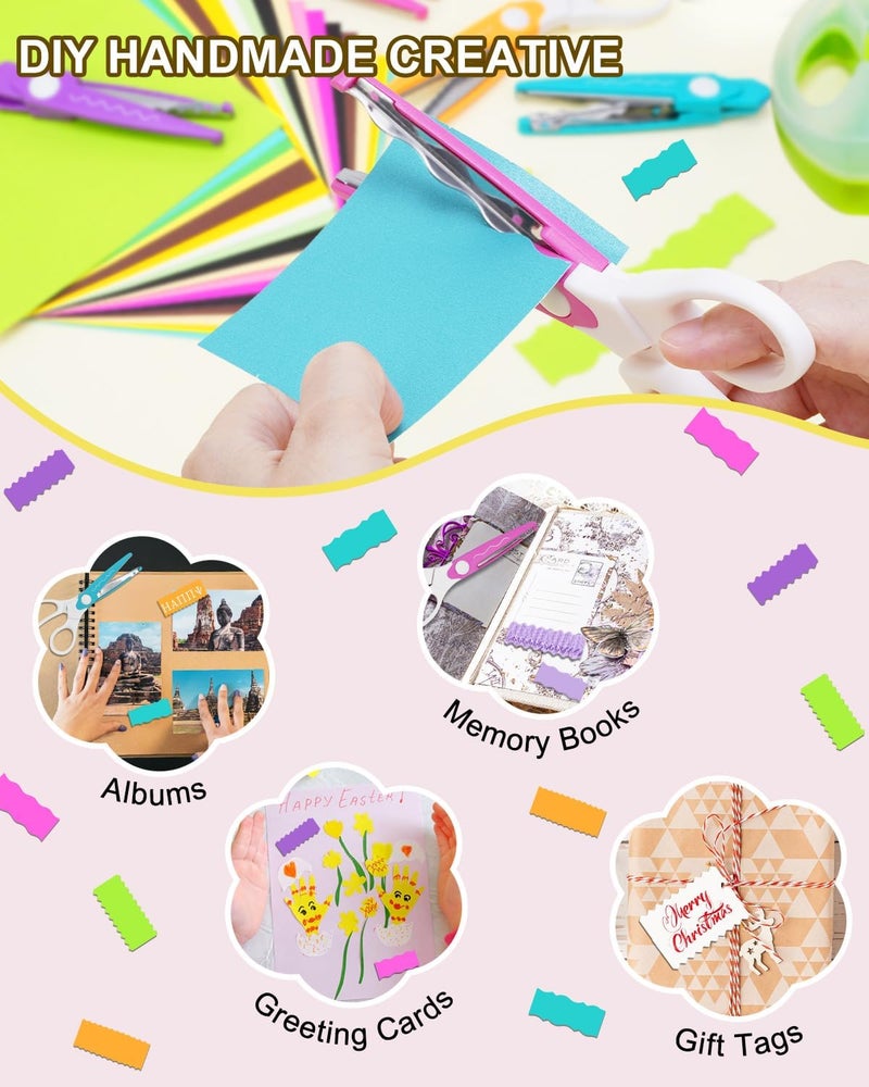 UCEC Decorative Paper Scissors Set, 5 Pairs Zig Zag Edges With Portable Organizing Container, Great for DIY Wavy Cutting, Crafts, Scrapbooking, Paper Quilling and Kid's Designs - Image 3