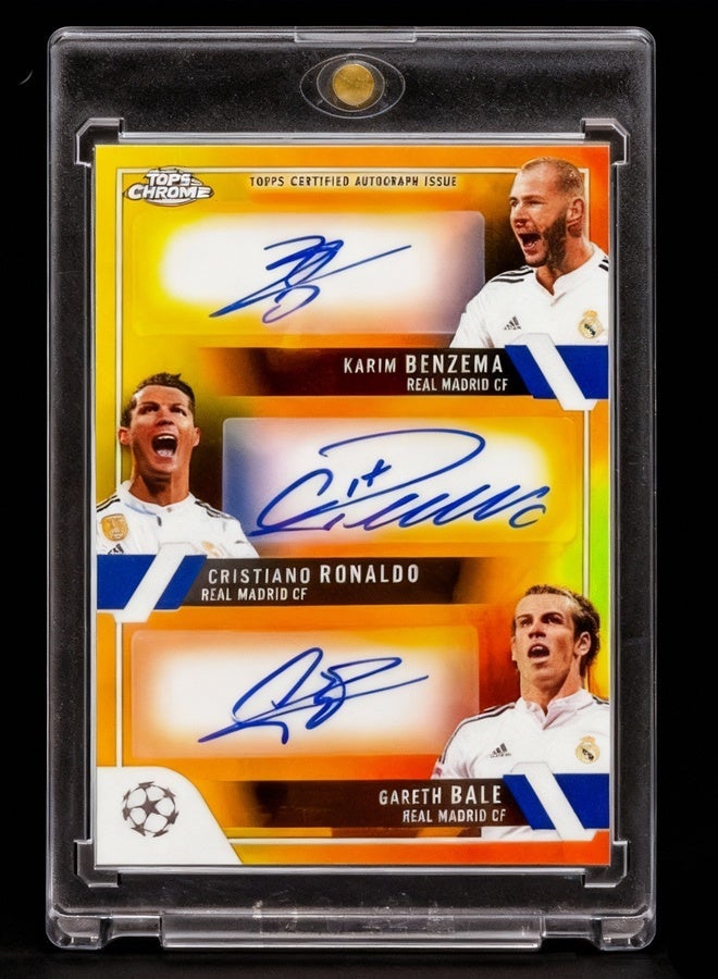 Topps Ronaldo Benzema Bale Football Signature Trading Card Triple Autographed Soccer Card Refractor Collector’s Edition Sports Memorabilia for Fans and Collectors - Image 4