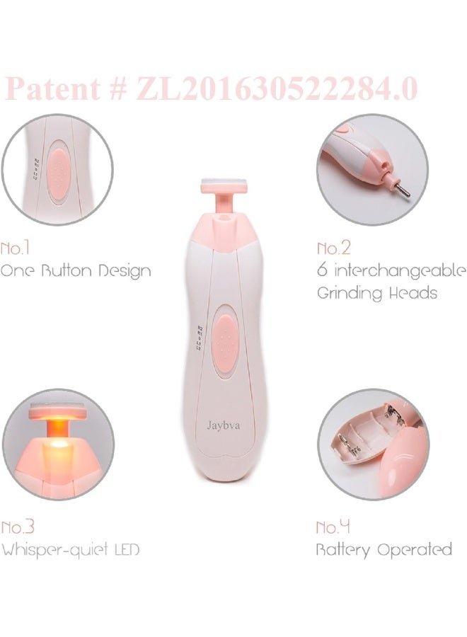 Jaybva Baby Nail File Electric Trimmer- Safe Baby Nail Clippers Nail Kit Automatic Manicure Set for Newborn Toddler Toes Fingernails Care Polish and Trim - Assorted Color - Image 2