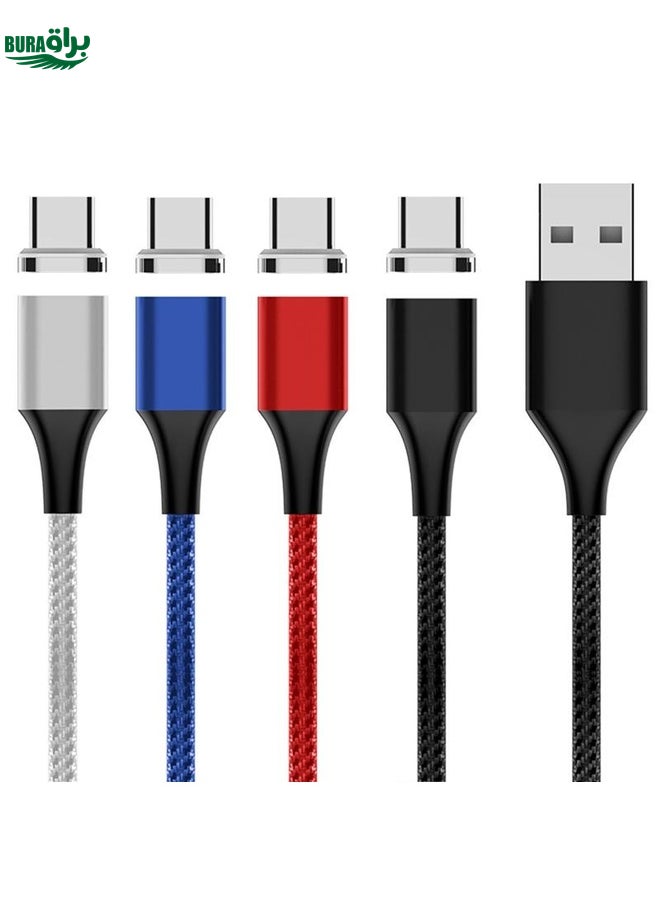 BURAQ M11 5A USB to USB-C / Type-C Nylon Braided Magnetic Data Cable, Cable Length: 2m (Silver)  - Image 2