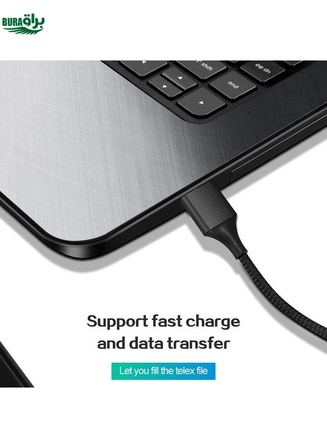 BURAQ M11 5A USB to USB-C / Type-C Nylon Braided Magnetic Data Cable, Cable Length: 2m (Silver)  - Image 4