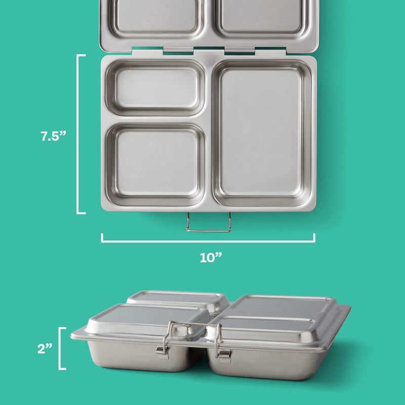 PlanetBox Launch Stainless Launch Bento Box Style Lunch Box for Kids with 3 Compartments â€“ Durable, Dishwasher Safe and BPA-Free Food Container - Image 2