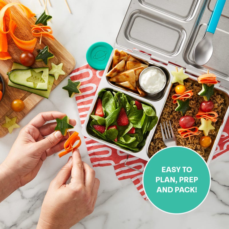 PlanetBox Launch Stainless Launch Bento Box Style Lunch Box for Kids with 3 Compartments â€“ Durable, Dishwasher Safe and BPA-Free Food Container - Image 4