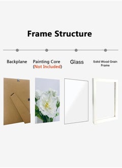 Decorhills Decorhills A4 Certificate and Picture Frame Pack of 4, 25x34cm White Wood Grain Finish with Glass Front, Wall Mount & Tabletop Display for Awards, Diplomas, and Photos  - Image 5