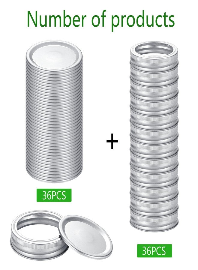EvaHab 72Pcs Canning Lids with Rings Regular Mouth, for Ball, Kerr Jars - Split-Type Metal Mason Jar Lids for Canning - 100% Fit & Airtight for Jars (36Lids+36Rings for Regular Mouth) - Image 2