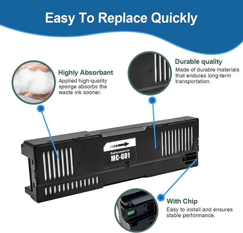 YOUEXPERT MC-G01 Waste Ink Tank Compatible for Canon MC-G01 Maintenance Cartridge for Canon MAXIFY GX7020 and GX6020 Inkjet Printers, 1 Pcs - Image 3