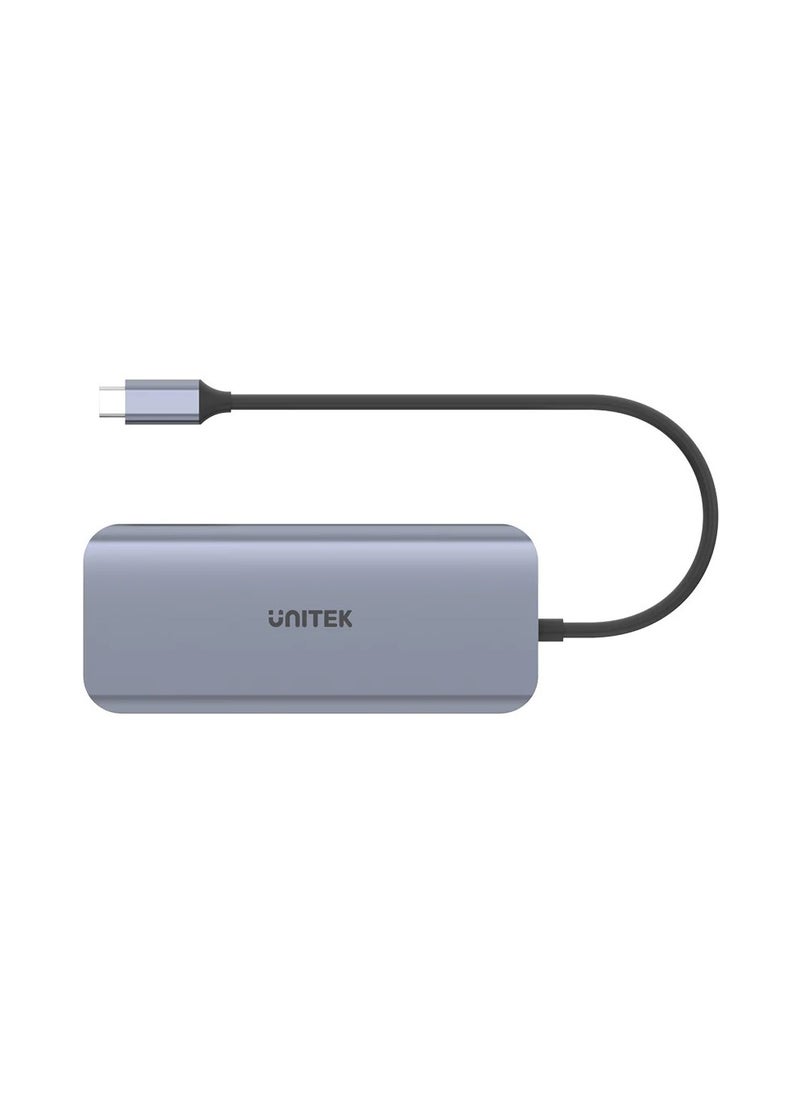 UNITEK - USB-C Ethernet Hub 9-in-1 with Dual Monitor, 100W Power Delivery and Dual Card Reader - Image 1