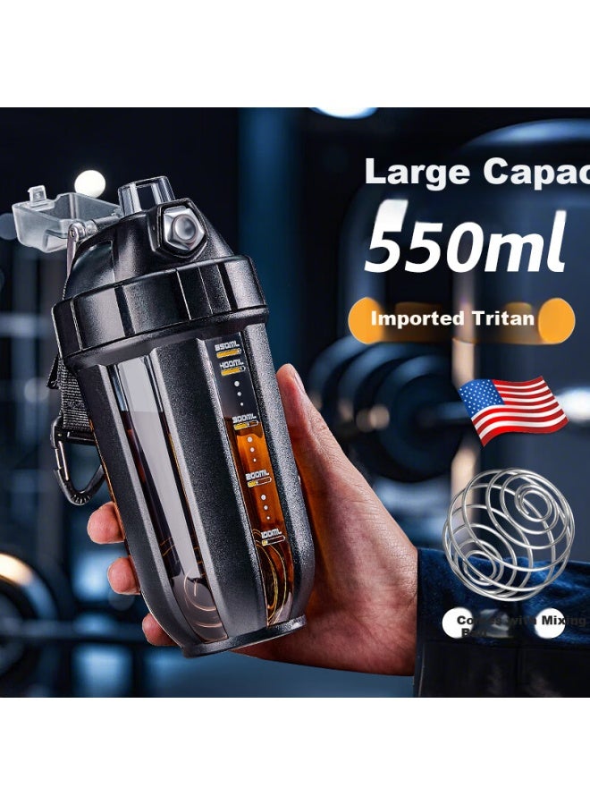 Cica Shaker Bottle Protein Powder Fitness Sports Water Bottle For Men And Women, Tritan High-temperature Resistant Portable Mixing Cup With Scale - Image 1