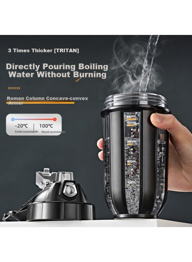 Cica Shaker Bottle Protein Powder Fitness Sports Water Bottle For Men And Women, Tritan High-temperature Resistant Portable Mixing Cup With Scale - Image 3