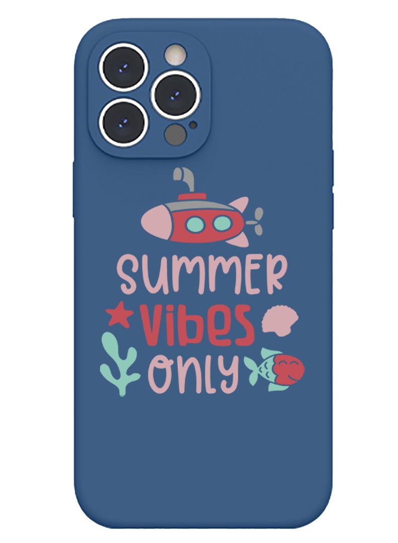 Theodor Protective Slim Fit Case Liquid Silicone Cover with Full Body Protection Anti-Scratch Shockproof Case For iPhone 14 Pro Max Blue  - Sunset Beach copy - Image 1