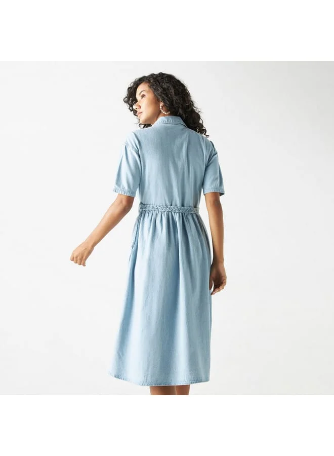Lee Cooper Lee Cooper Denim Shirt Dress with Pockets and Belt