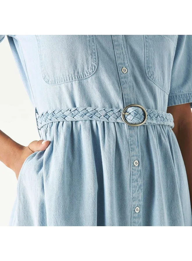 Lee Cooper Lee Cooper Denim Shirt Dress with Pockets and Belt