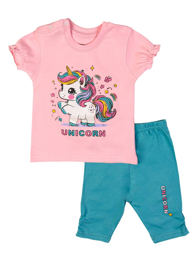 Zercon Summer Pajama Set for Newborn Baby Girls - Summer Set for Girls - Image 1