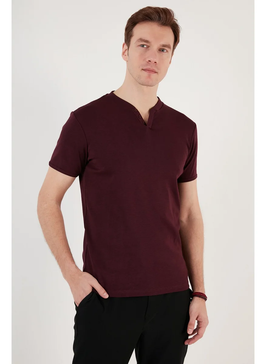 Buratti Cotton Button Detail Slim Fit V Neck 3-Pack T Shirt Men's T Shirt 5902122S3