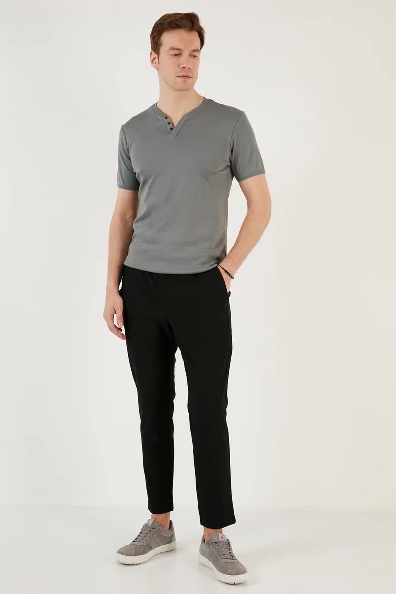 Buratti  Cotton Button Detail Slim Fit V Neck 3-Pack T Shirt Men's T Shirt 5902122S3  | Best Price UAE