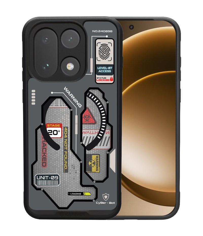 KAPAVER Mag-X Sandstone Back Cover Case Compatible with MagSafe, Magnetic Case for OnePlus 15 (Cyber-Bot Black) - Image 1