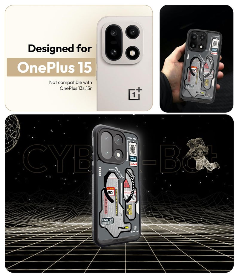 KAPAVER Mag-X Sandstone Back Cover Case Compatible with MagSafe, Magnetic Case for OnePlus 15 (Cyber-Bot Black) - Image 2