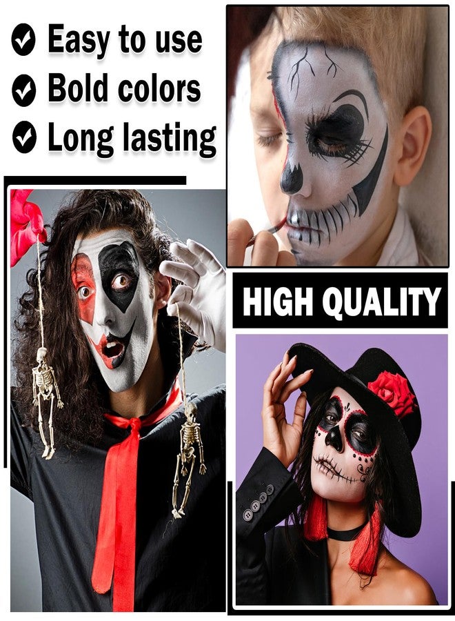 QIUFSSE Blue Face Body Paint Pro Water Based Face Paint Washable for Adults and Kids,Halloween SFX Cosplay Clown Zombie Vampire Skeleton Stage Makeup-Blue - Image 4
