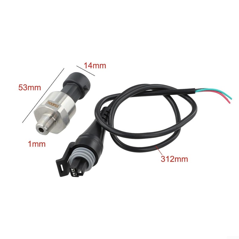 300psi Pressure Sensor Transmitter 5V 18 Inch NPT 5PSI To 1000PSI For Fuel Air Compact Fuel Pressure Transducer Sender - Image 3