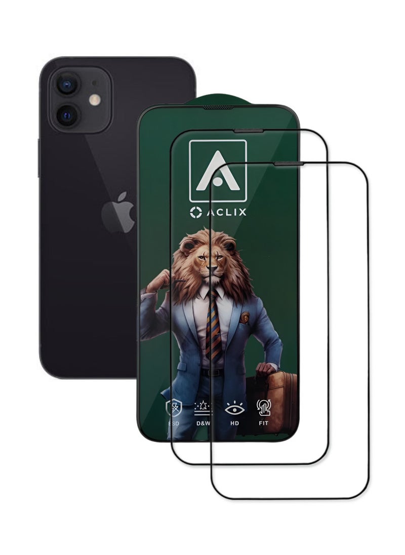 ACLIX 2 Pieces Antistatic ESD Dustproof Premium Quality High Definition Tempered Glass Screen Protector Designed For  iPhone 12 - Image 1