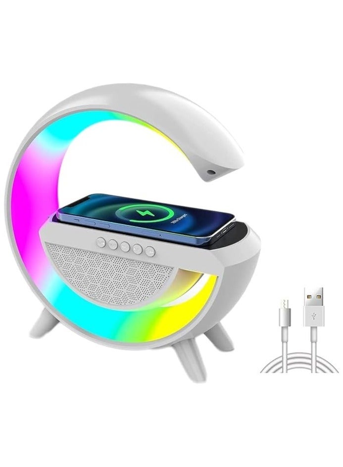 Bluetooth LED Speaker BT2301 with Wireless Charging, Bedside Lamp, FM Radio, USB/TF/AUX Playback - Image 1